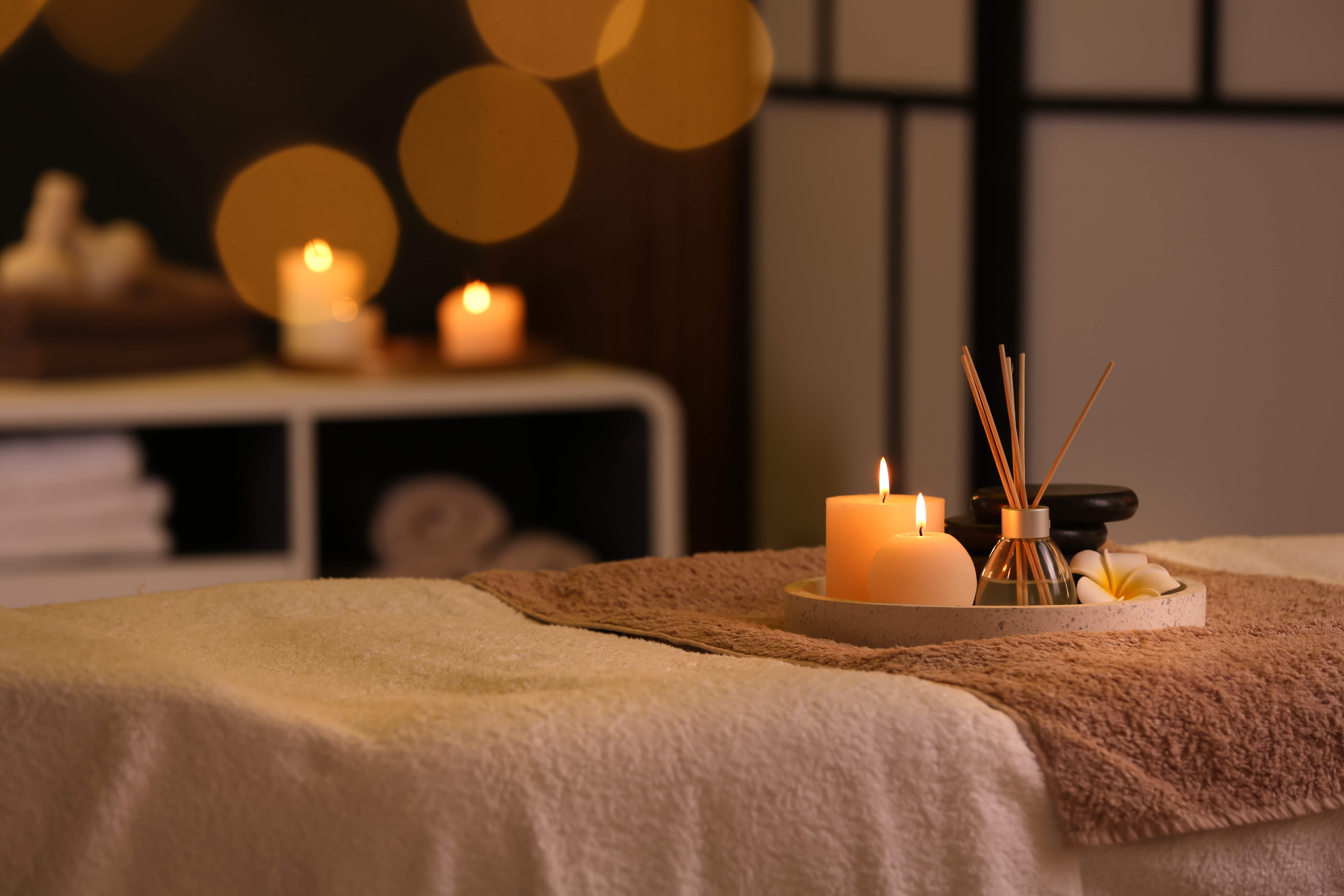 Relaxing massage therapy room